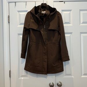 Nine West Brown Hooded Trench Coat